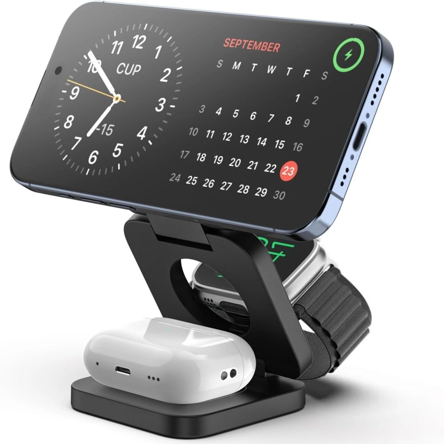 Fast Wireless Charger Magnetic Foldable 3-in-1 Charging Station
