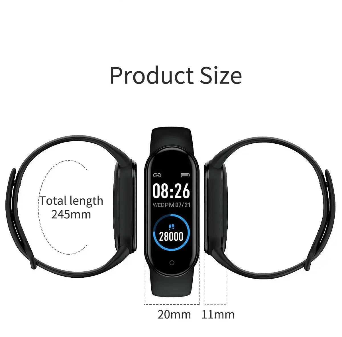 All-In-One M5 Watch: 1.2" Color Display, Fitness Step Counting, 10+ Sports, Call Reminder, Remote Shutter & Playback