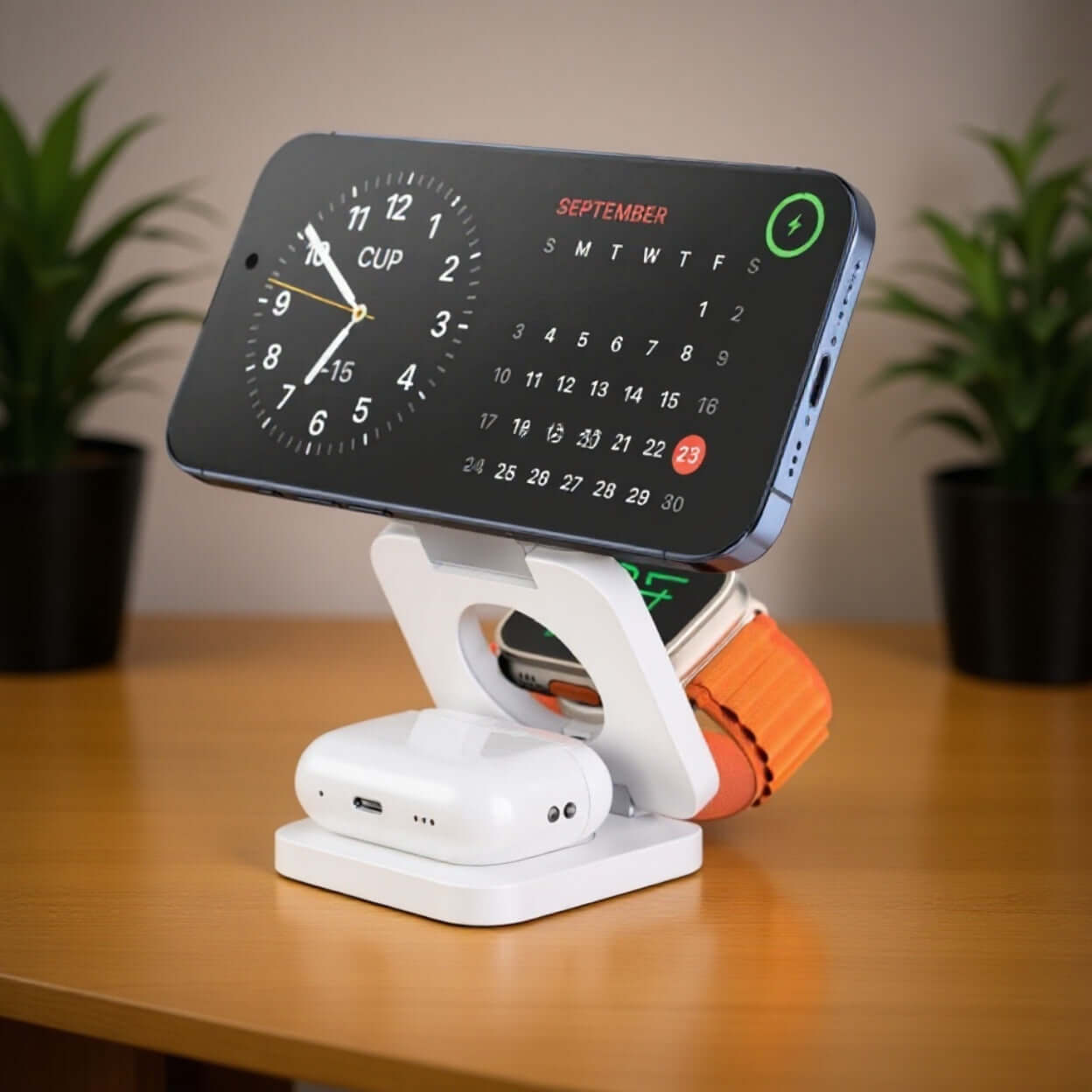 Fast Wireless Charger Magnetic Foldable 3-in-1 Charging Station