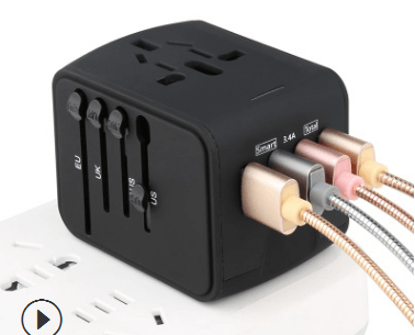 Multi-Function Travel Socket Universal Adapter with USB Charging