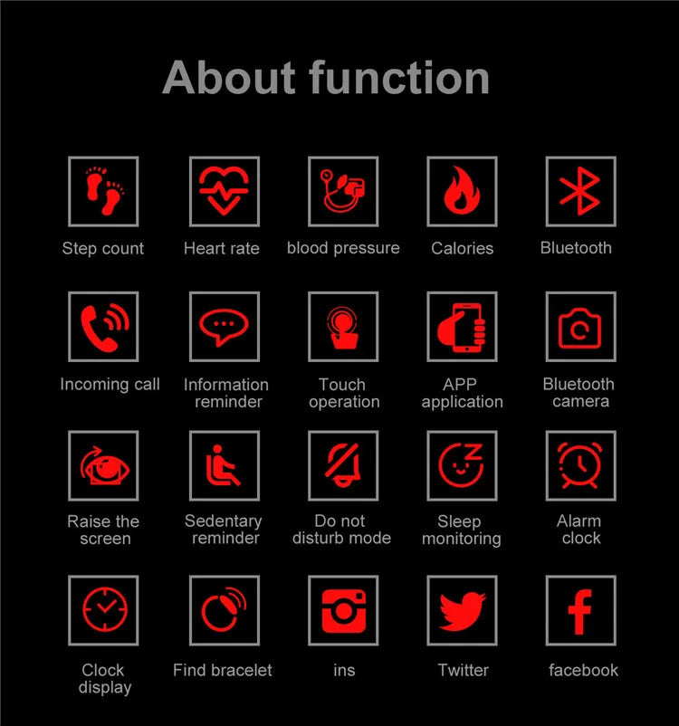 Bluetooth Smart Sports Bracelet Pedometer Heart Rate Blood Pressure Fitness Tracker Smartwatch for Ios Android+Box Men and Women