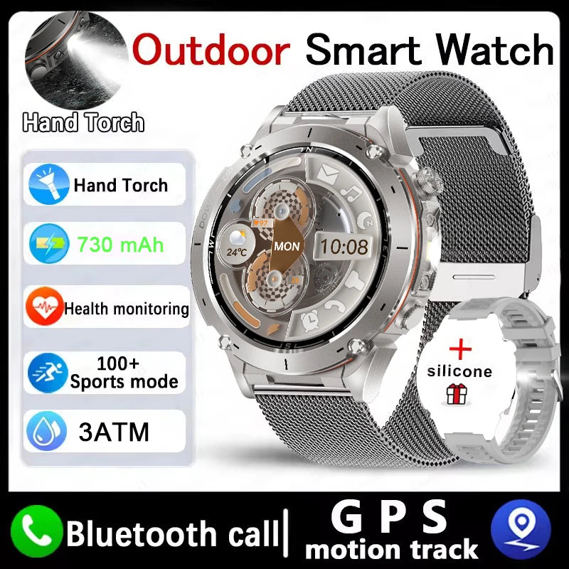 2025 Dual-Band GPS Outdoor Smartwatch – Professional 10ATM Waterproof Fitness Tracker