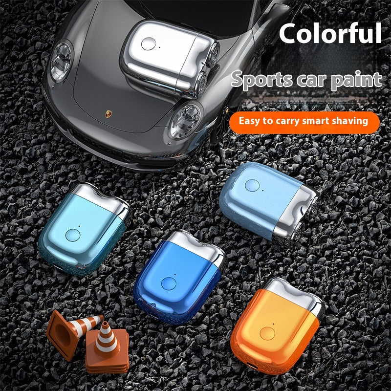 Portable Rotary Dual Ring Electric Shaver – Mini Travel Rechargeable Razor