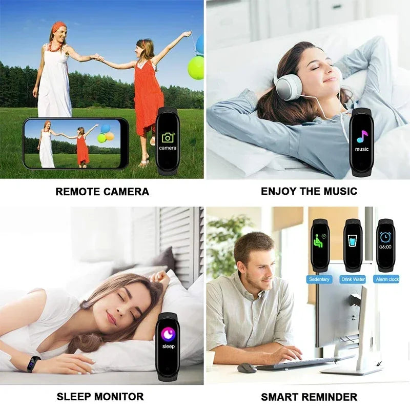 All-In-One M5 Watch: 1.2" Color Display, Fitness Step Counting, 10+ Sports, Call Reminder, Remote Shutter & Playback