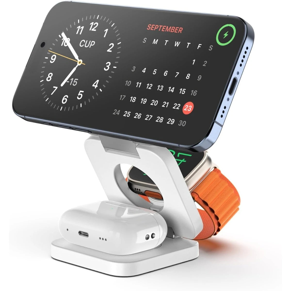 Fast Wireless Charger Magnetic Foldable 3-in-1 Charging Station