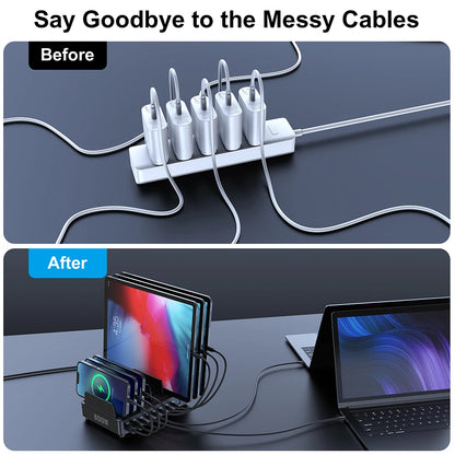 500W USB-C GaN Charging Station – 10-Port Fast Charger with PD 100W Output