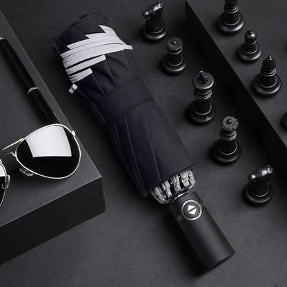 Full Automatic Reverse Umbrella – Men’s Reflective Windproof Car Umbrella for Business & Travel
