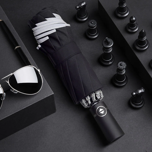 Full Automatic Reverse Umbrella – Men’s Reflective Windproof Car Umbrella for Business & Travel