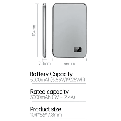 MagSafe 5000mAh Wireless Power Bank with PD & LED Display