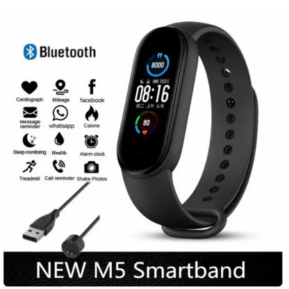 All-In-One M5 Watch: 1.2" Color Display, Fitness Step Counting, 10+ Sports, Call Reminder, Remote Shutter & Playback