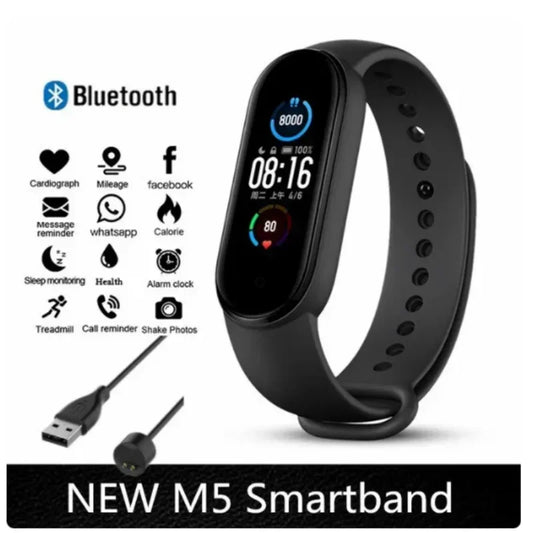 All-In-One M5 Watch: 1.2" Color Display, Fitness Step Counting, 10+ Sports, Call Reminder, Remote Shutter & Playback