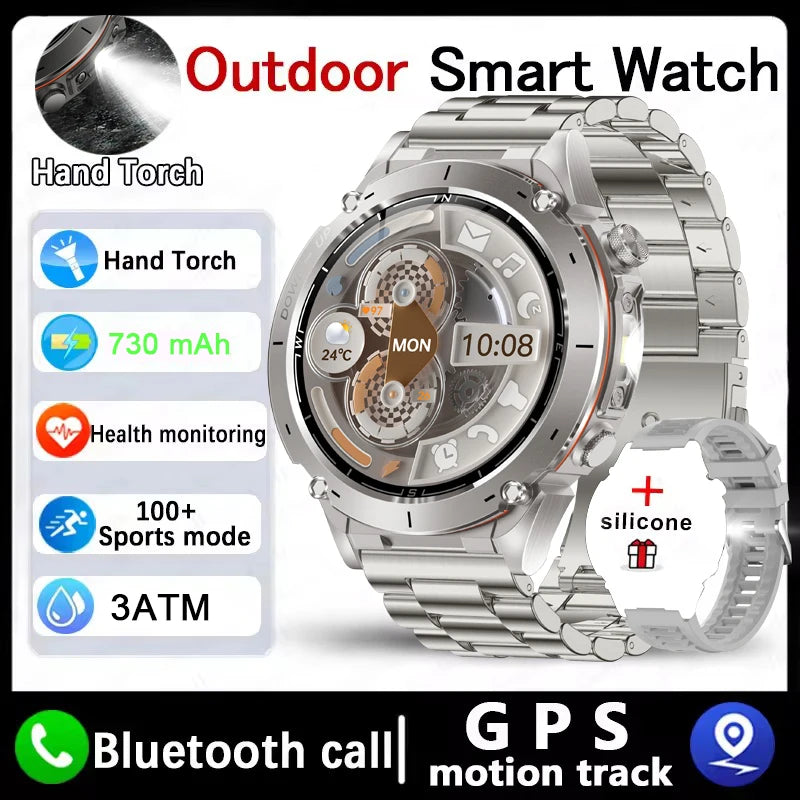 2025 Dual-Band GPS Outdoor Smartwatch – Professional 10ATM Waterproof Fitness Tracker