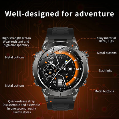 2025 Dual-Band GPS Outdoor Smartwatch – Professional 10ATM Waterproof Fitness Tracker