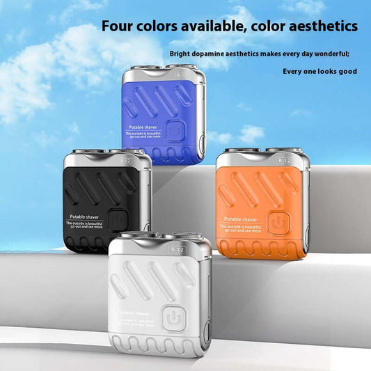 Portable Rotary Dual Ring Electric Shaver – Mini Travel Rechargeable Razor