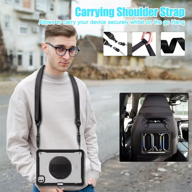 Shockproof iPad Case with Strap